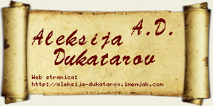 Aleksija Dukatarov vizit kartica